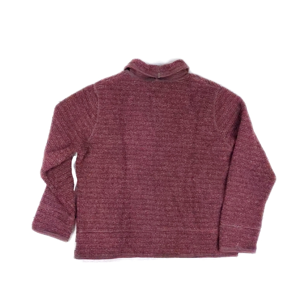 Woolrich Vtg Womens Black Cherry Full Zip Cozy Fleece Jacket Size L - Picture 5 of 5